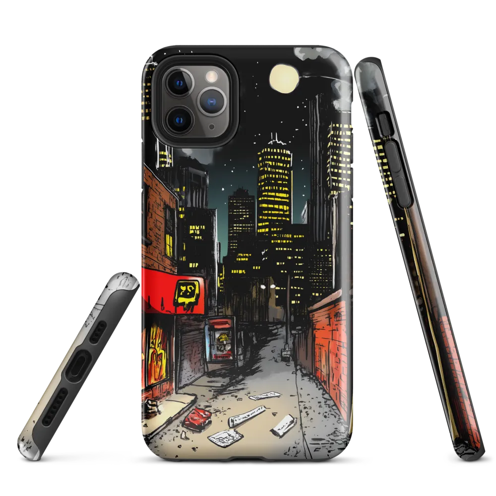 Nocturnal Cityscape: The Hidden Alley | Phone Case |  11 Pro Max | Tough Case | Glossy