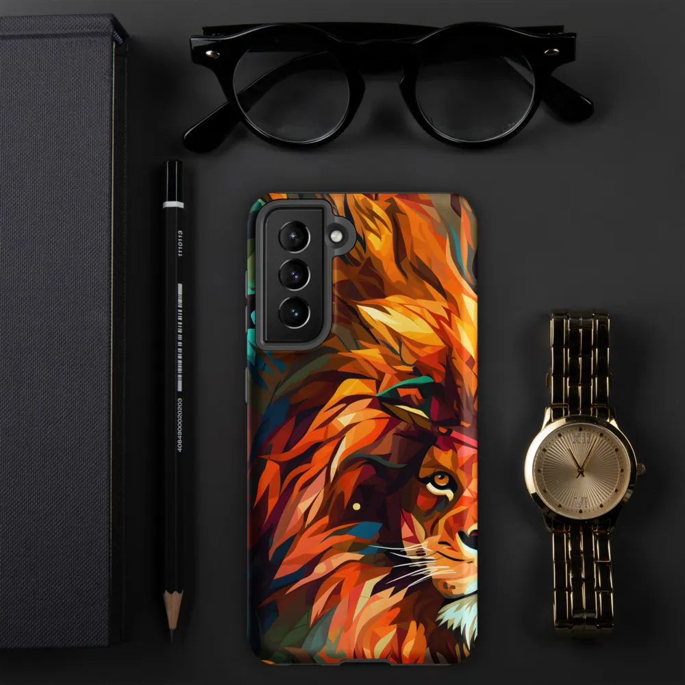 Majestic Gaze: The Polygonal Lion
