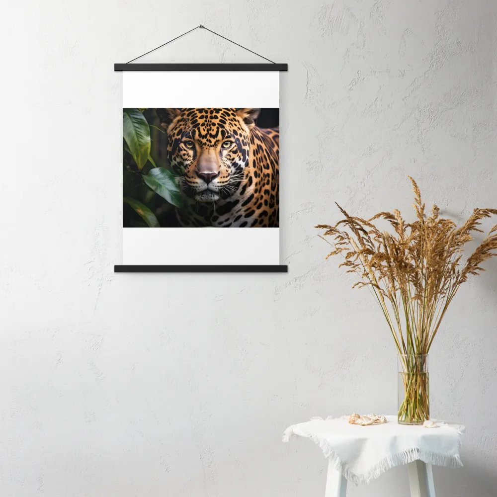 The Intensity of Nature: A Jaguar’s Gaze | Poster With Black Wood Hanger | 18″×24″