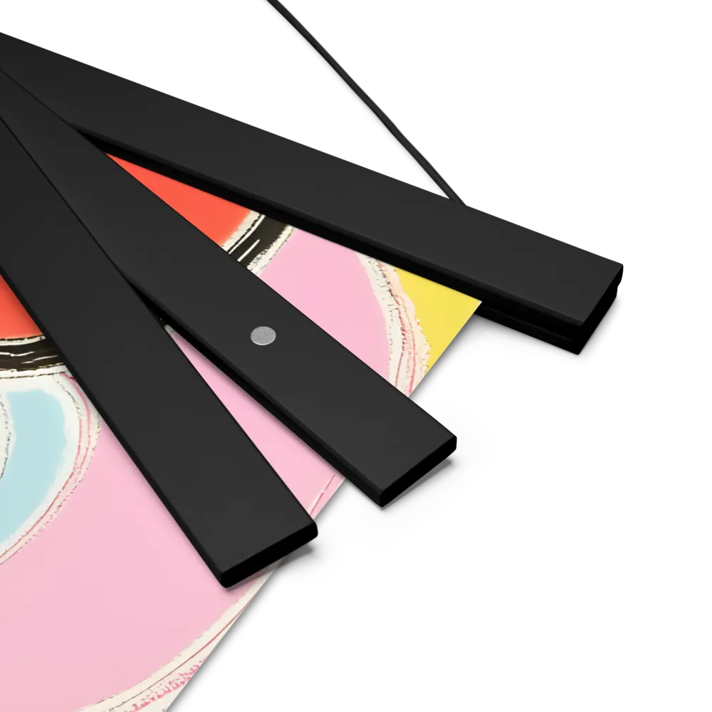 Whimsical Portrait in Colorful Abstraction | Poster With Black Wood Hanger | 14″×14″