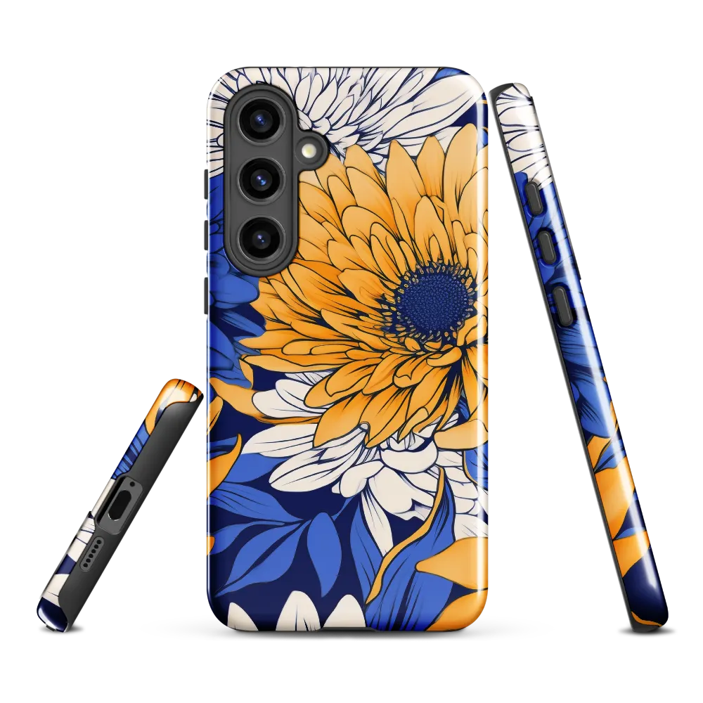 Floral Harmony in Blue and Yellow