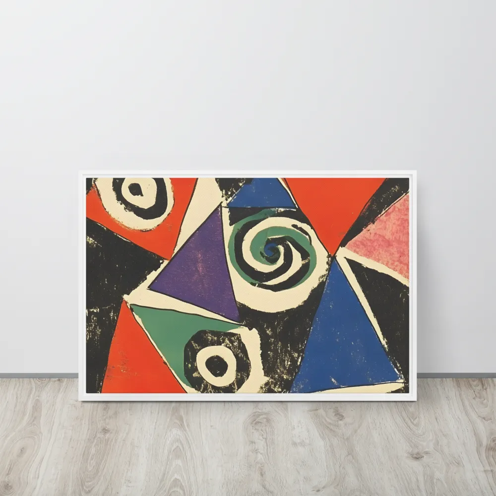 Dynamic Geometric Abstraction | Canvas with White Frame | 20″×30″