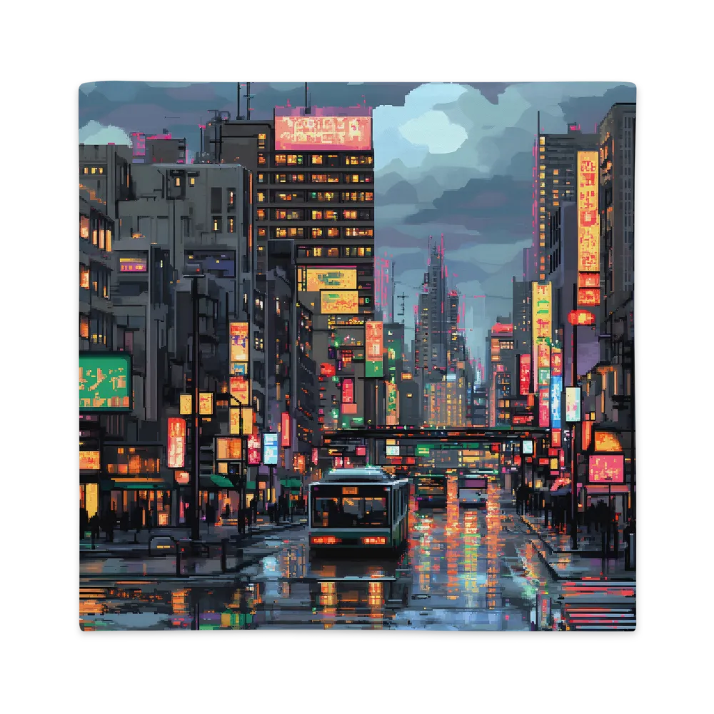 Neon Dreams: A Pixelated Urban Night