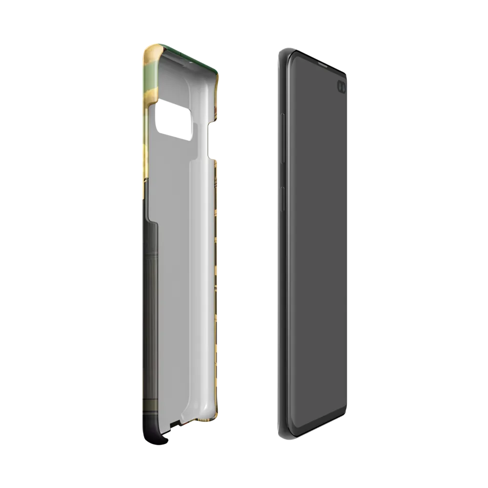 Urban Dreams: A Silhouette in Art Deco Cityscape | Phone Case |  S10 | Snap Case | Matte