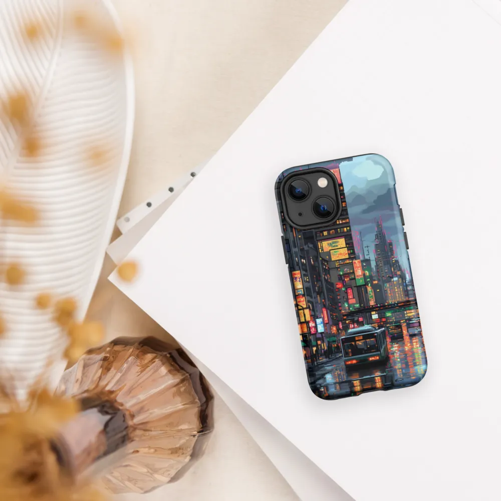 Neon Dreams: A Pixelated Urban Night