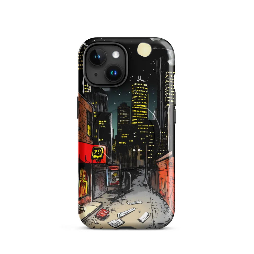 Nocturnal Cityscape: The Hidden Alley | Phone Case |  15 | MagSafe® Tough Case | Glossy