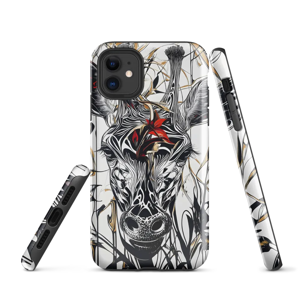 Floral Elegance: The Giraffe's Portrait