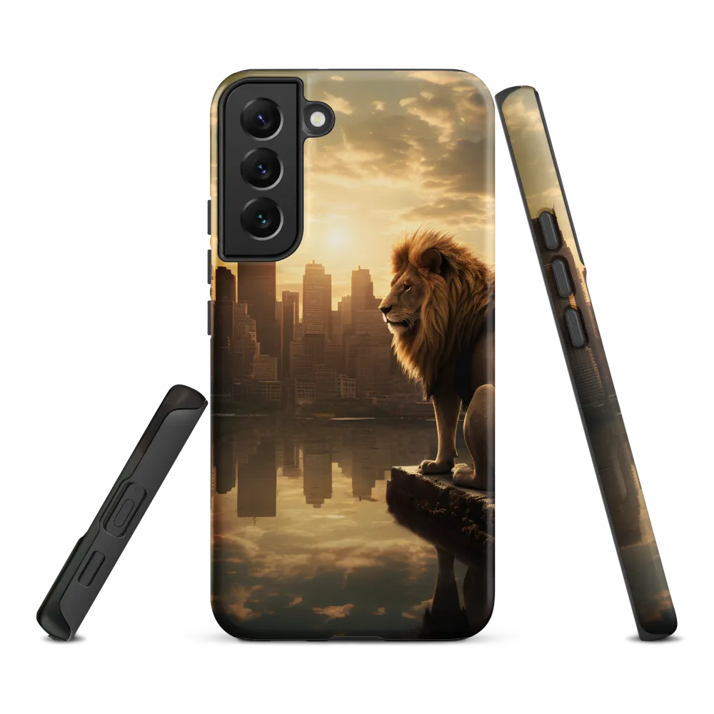 The Lion's Gaze Over the Urban Symphony