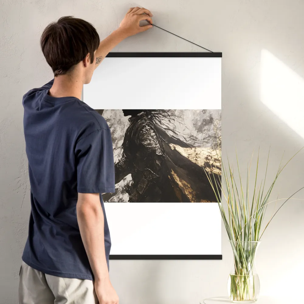 The Silhouette of Valor | Poster With Black Wood Hanger | 24″×36″