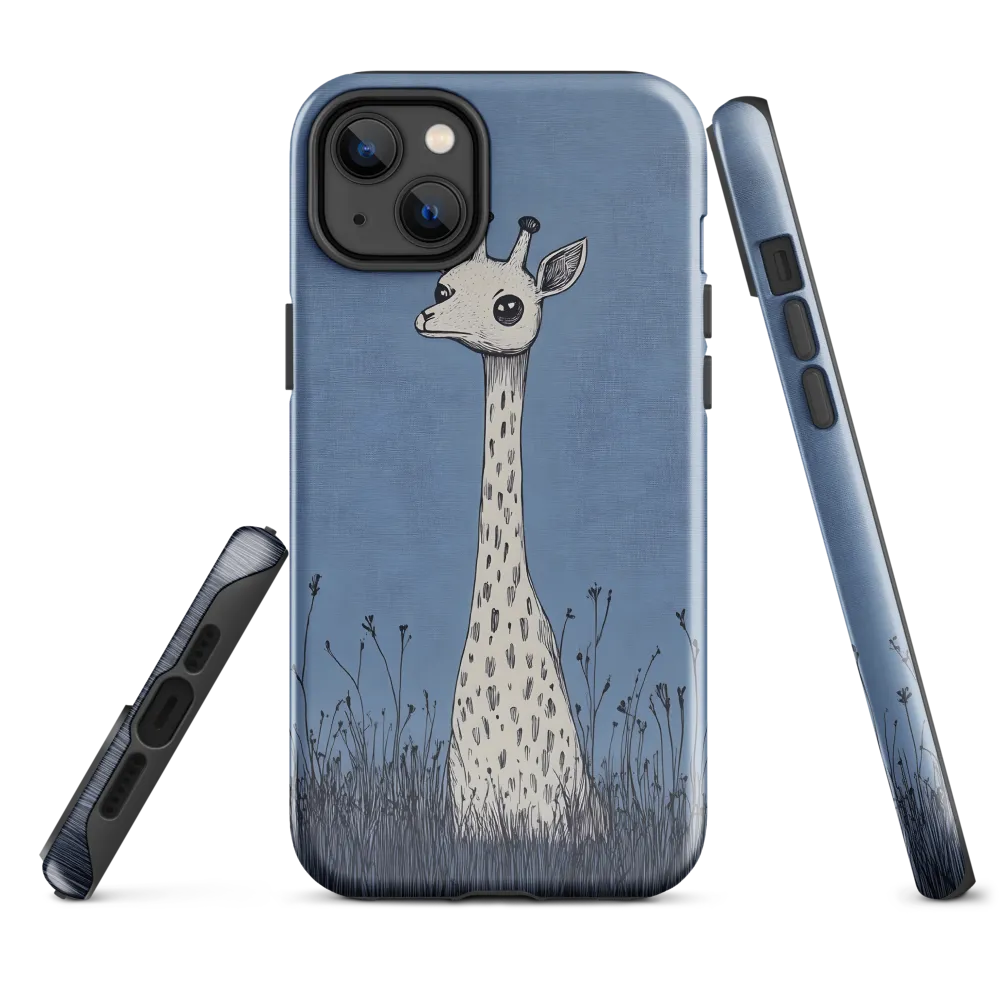 Whimsical Giraffe in Blue