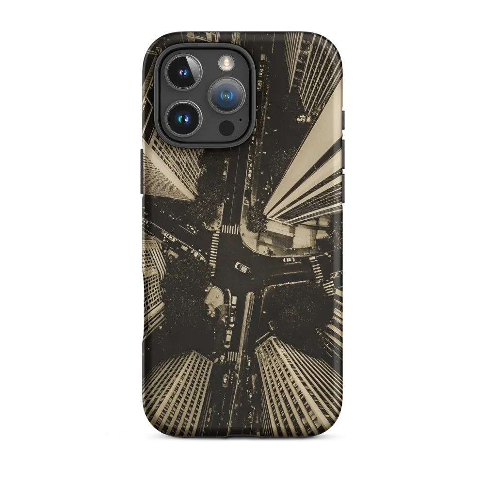 Urban Symphony: Aerial Perspective of City Life | Phone Case |  16 Pro Max | Tough Case | Matte