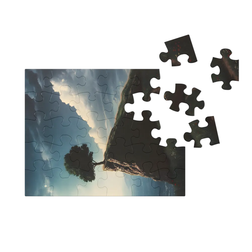 Cliffside Solitude 
 Jigsaw Puzzle in Tin Box