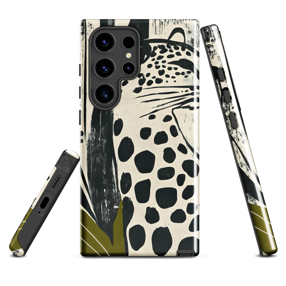 Leopard in Silhouette: A Modern Appeal | Phone Case |  S24 Ultra | Tough Case | Glossy