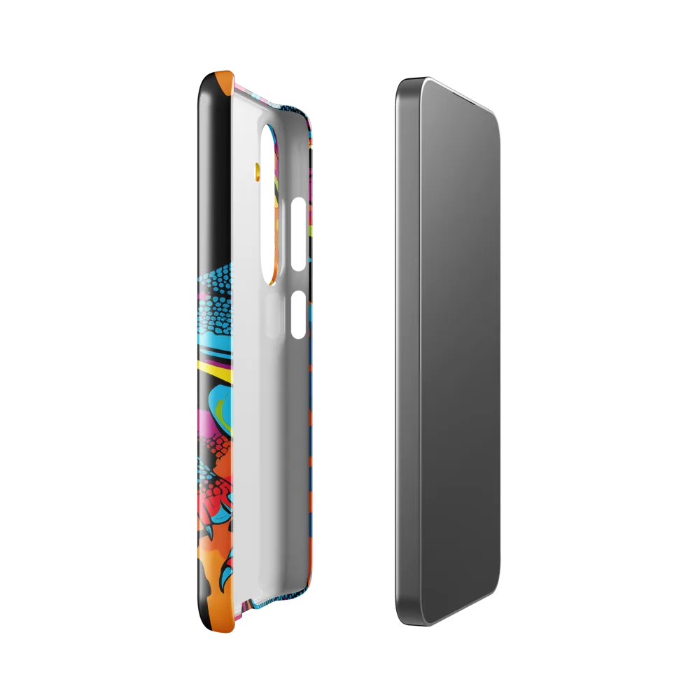 Colorful Encounters: The Playful Geckos | Phone Case |  S24 | Snap Case | Glossy
