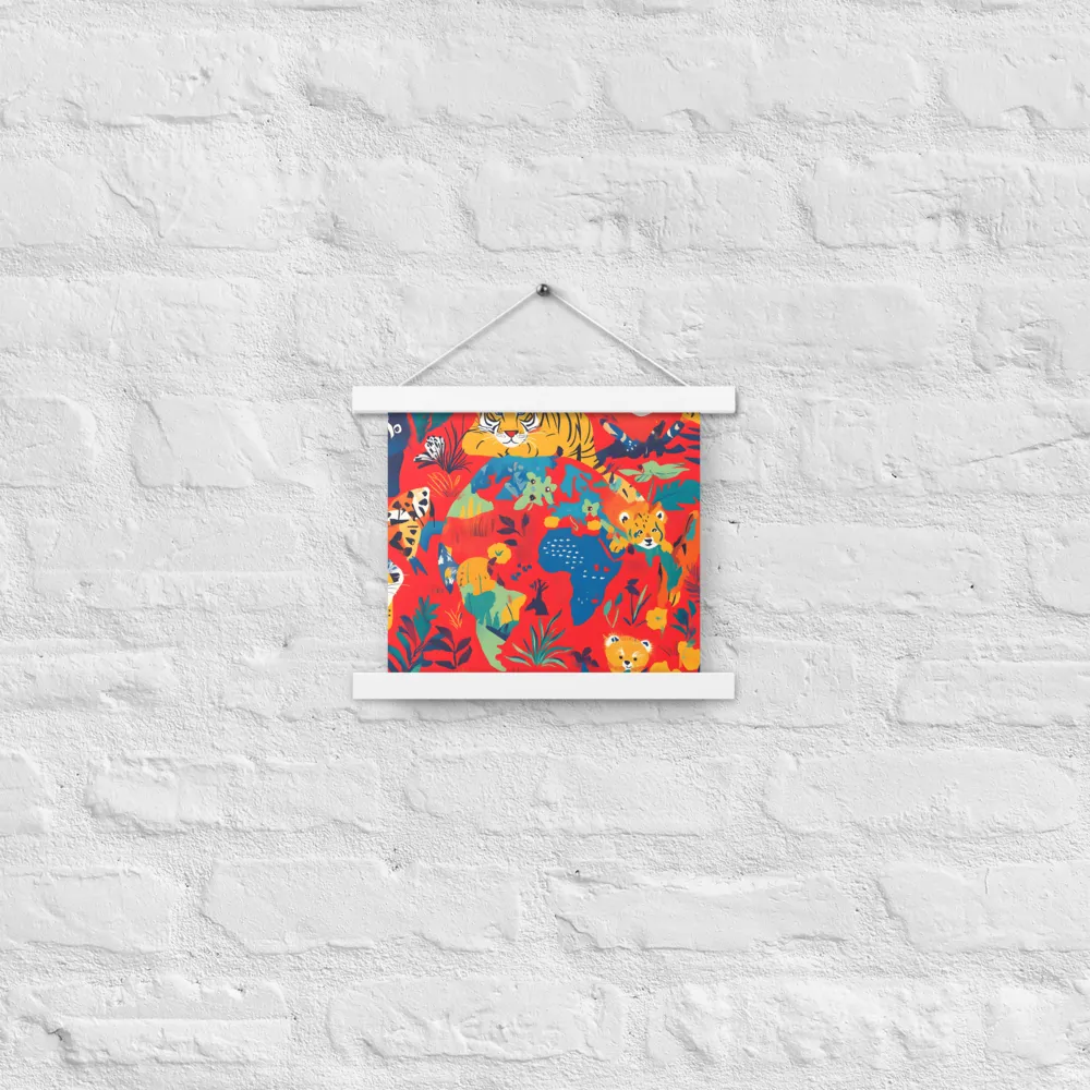 Wild Wonders of the Globe | Poster With White Wood Hanger | 10″×10″