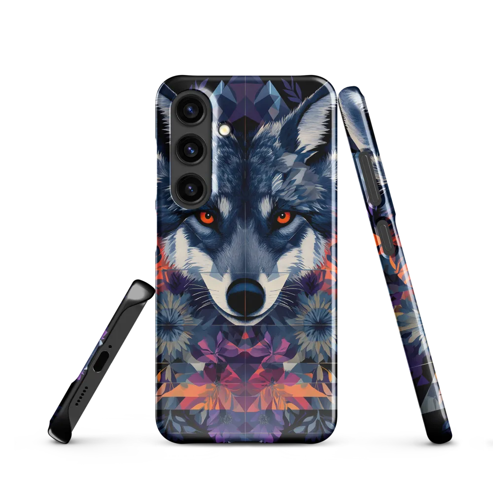 Mystical Wolf Amidst Floral Geometry