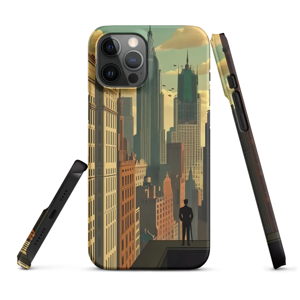 Urban Dreams: A Silhouette in Art Deco Cityscape