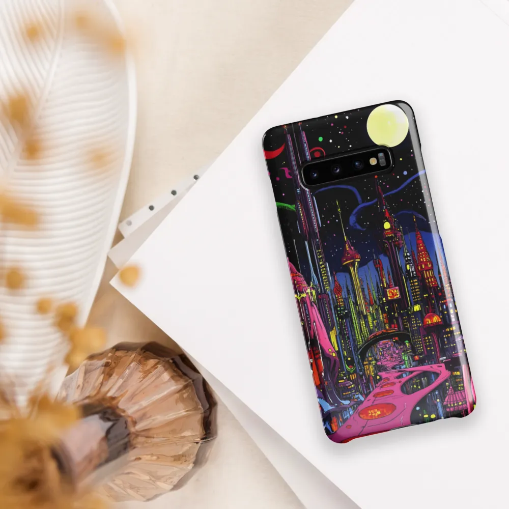 Neon Dreams of a Futuristic City | Phone Case |  S10 Plus | Snap Case | Glossy