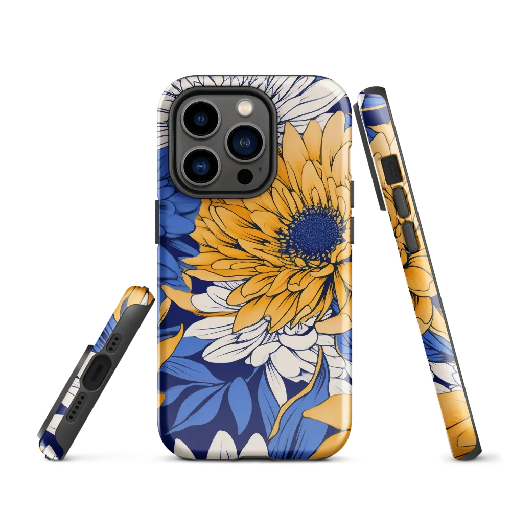 Floral Harmony in Blue and Yellow