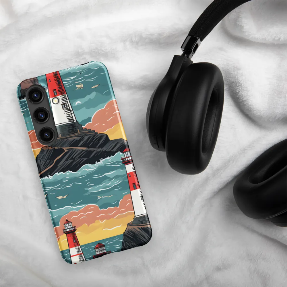 Lighthouses in a Whimsical Ocean | Phone Case |  S24 | Snap Case | Matte