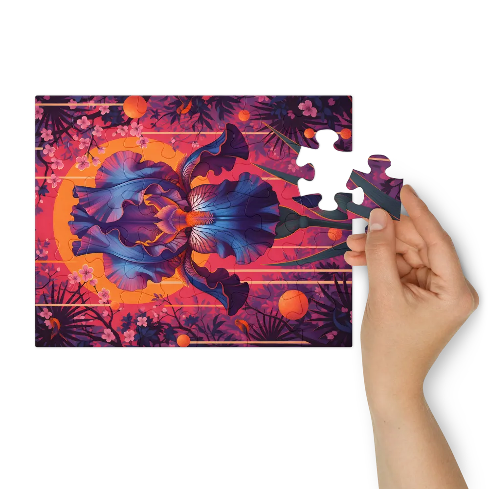 Sunlit Iris 
 Jigsaw Puzzle in Tin Box