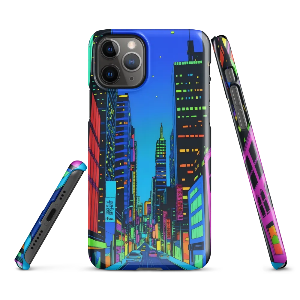 Neon Dreamscape: A Futuristic City at Dusk | Phone Case |  11 Pro | Snap Case | Glossy