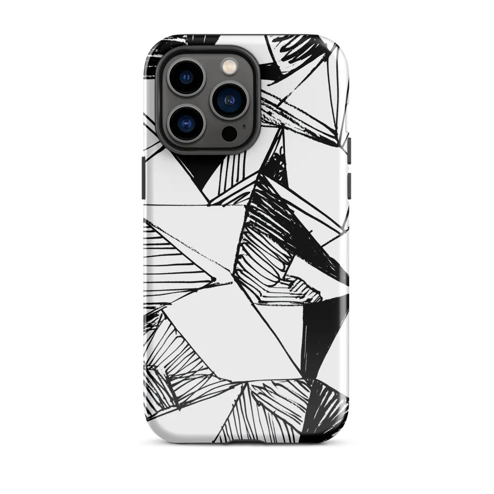 Dynamic Geometry in Ink | Phone Case |  14 Pro Max | Tough Case | Glossy