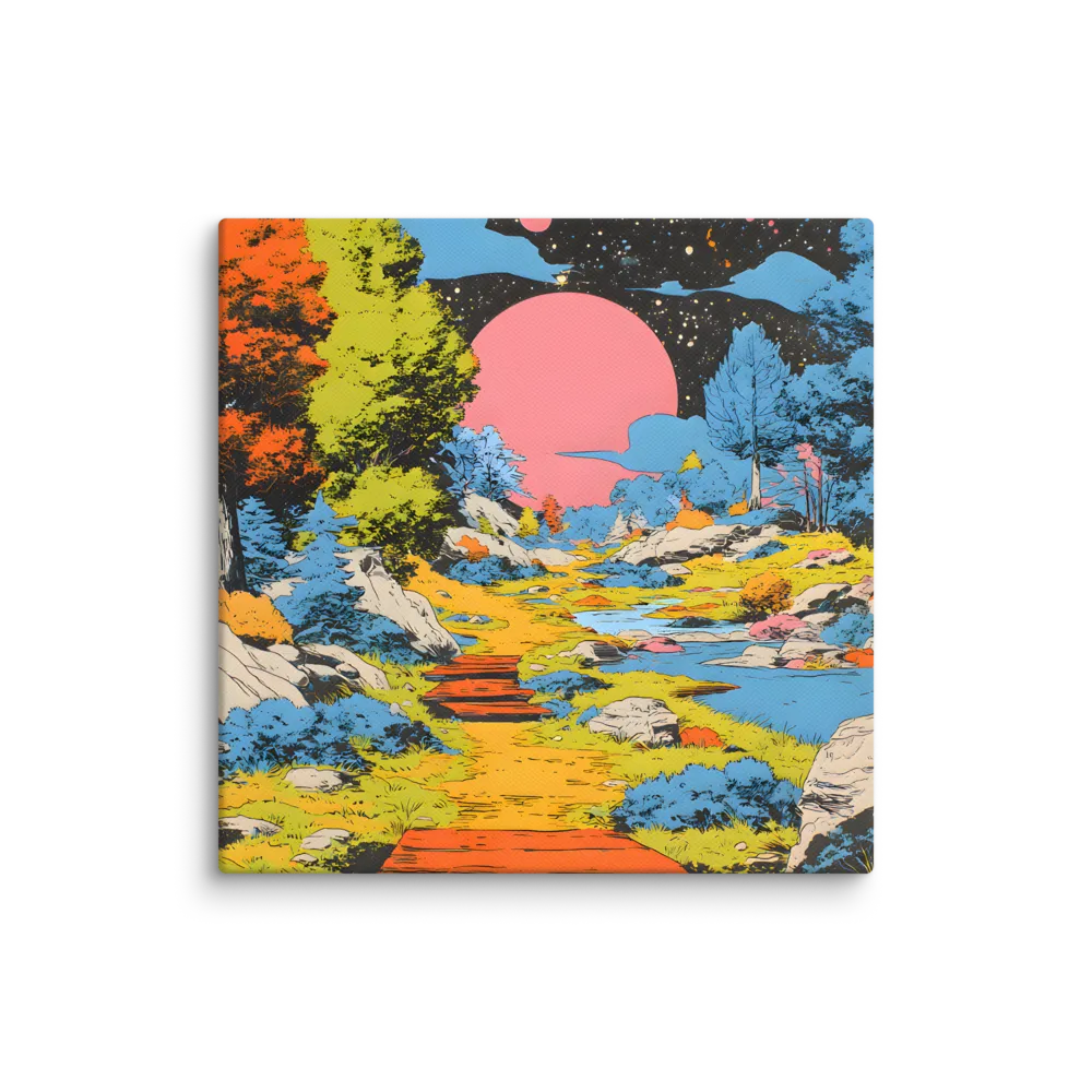 Pink Moon Path 
 Canvas | 10″x 10″