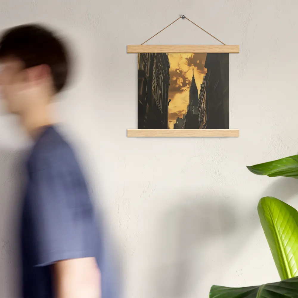 The Twilight Streets | Poster With Oak Wood Hanger | 10″×10″