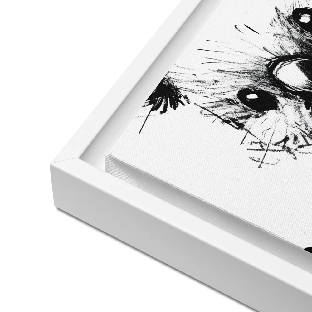 Whimsical Koala in Ink | Canvas with White Frame | 16″×16″