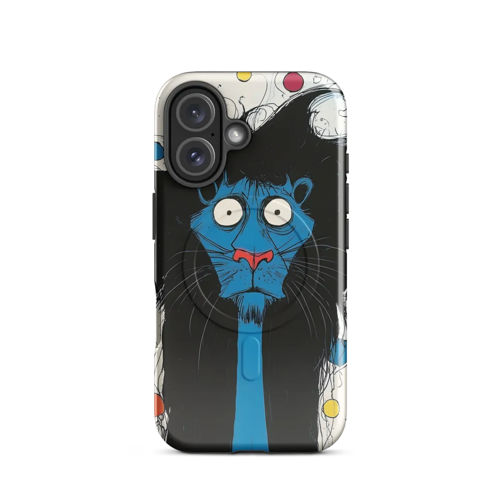 Whimsical Blue Lion
