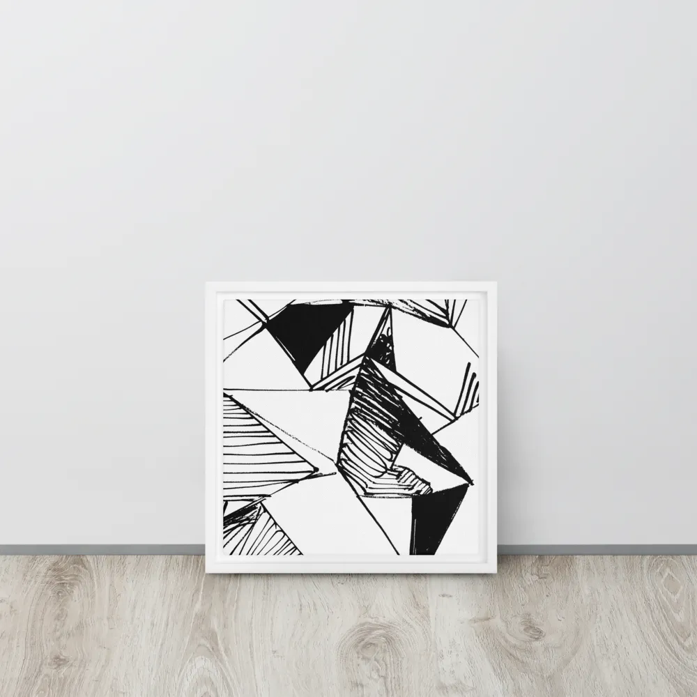 Dynamic Geometry in Ink | Canvas with White Frame | 12″×12″