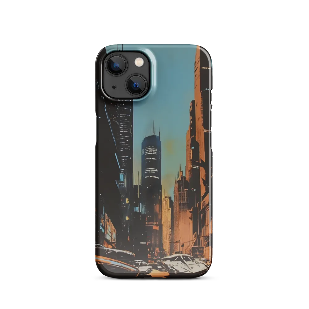 Futuristic Cityscape in Blue and Orange