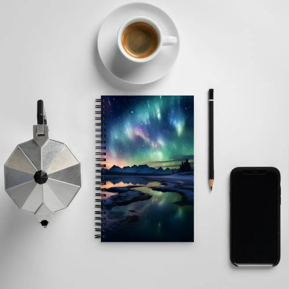 Ethereal Aurora: A Night Under the Stars | Spiral Notebook