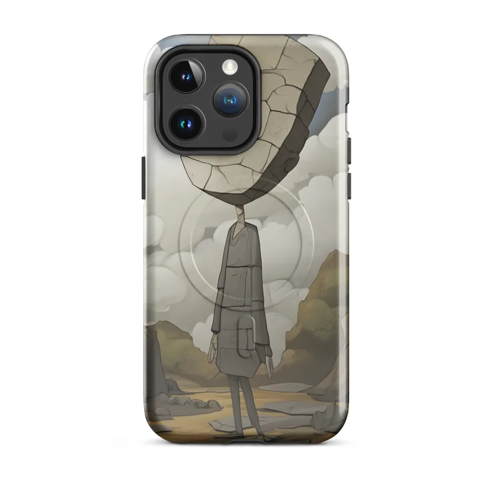 Whimsical Stone Figure in a Rocky Landscape | Phone Case |  14 Pro Max | MagSafe® Tough Case | Glossy