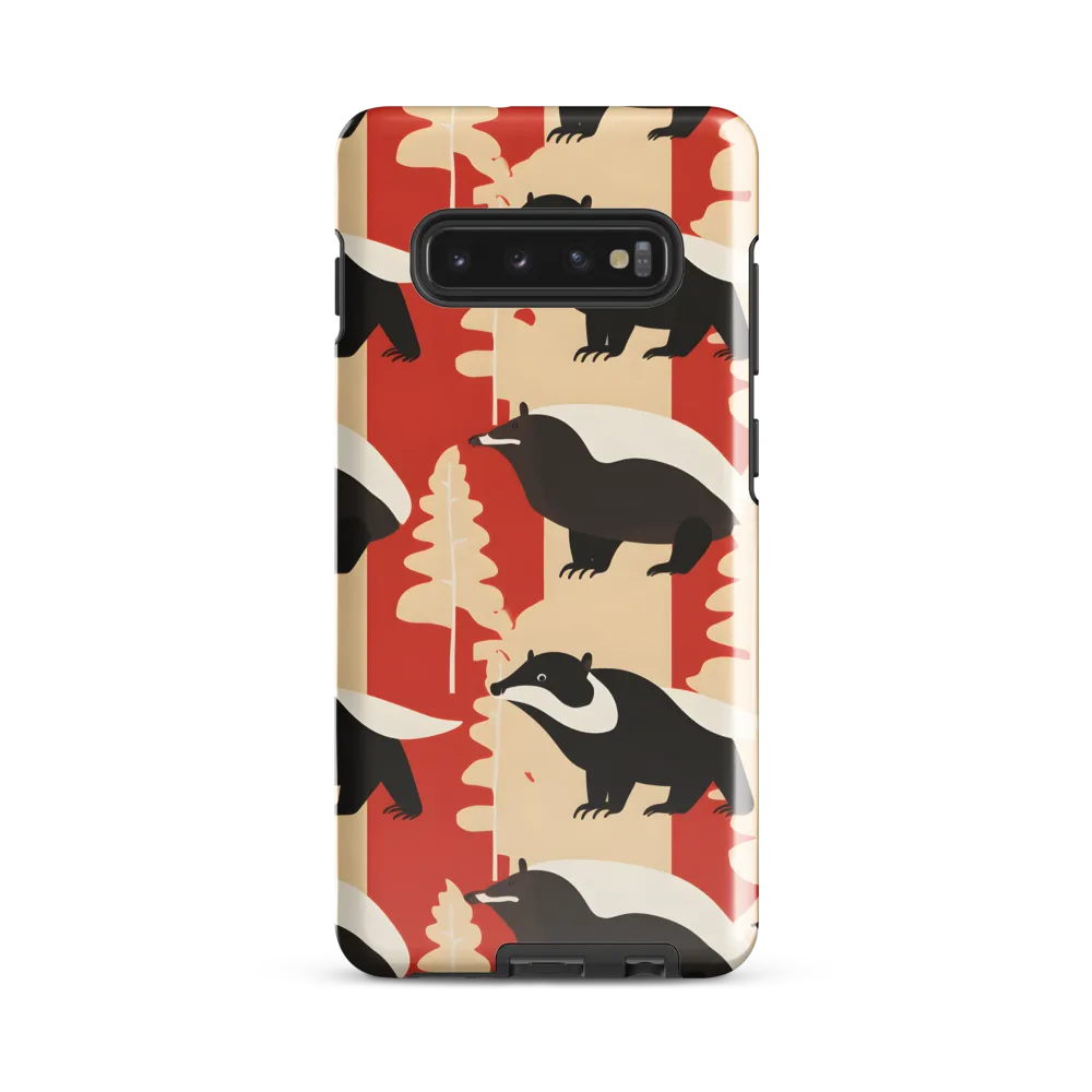 Wildlife Pattern: The Badger Tale | Phone Case |  S10 Plus | Tough Case | Glossy