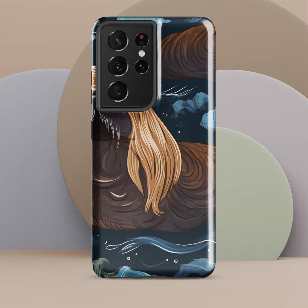 Whimsical Walruses in Deep Blue