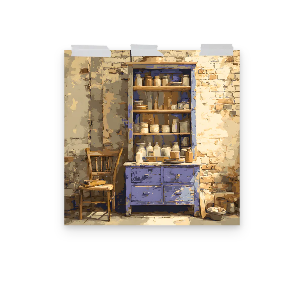 Rustic Blue Hutch 
 Poster | 16″x 16″