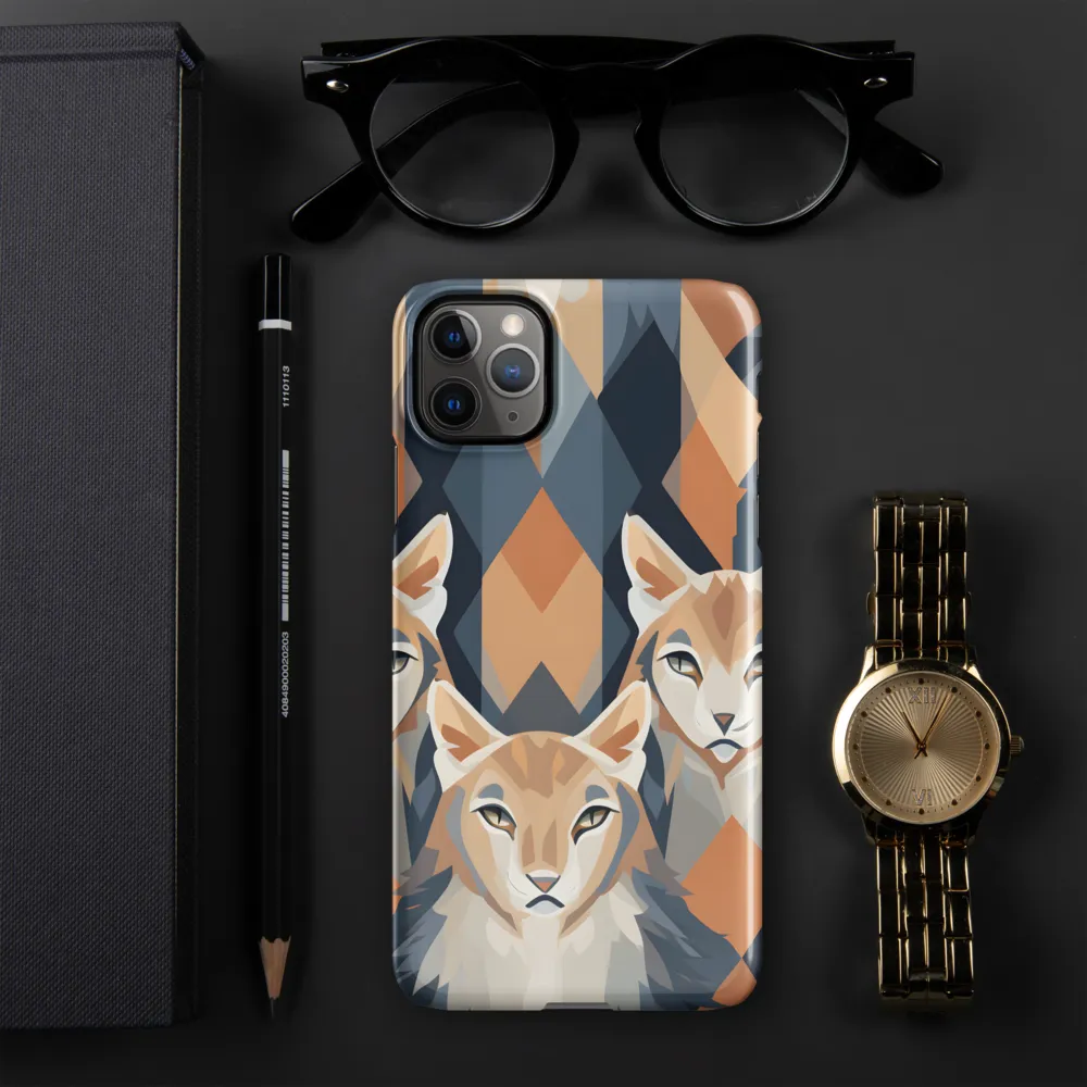 Elegance in Geometry: The Foxes | Phone Case |  11 Pro Max | Snap Case | Glossy