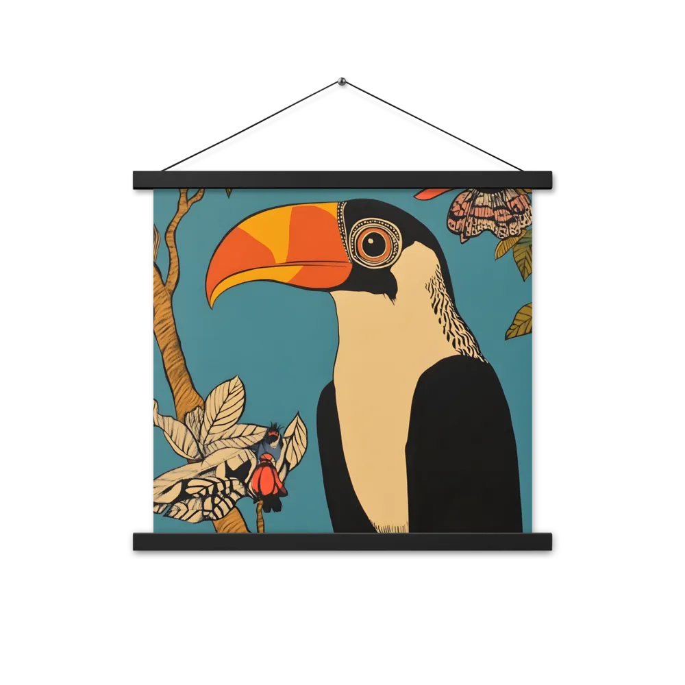 Tropical Majesty: The Toucan at Rest | Poster With Black Wood Hanger | 18″×18″