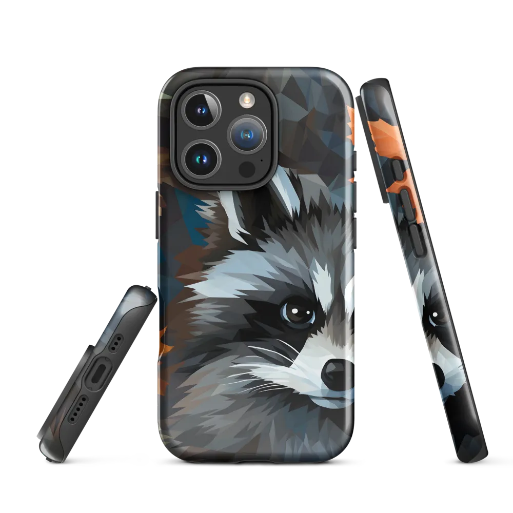 Whispers of Autumn: The Raccoon's Gaze | Phone Case |  16 Pro | Tough Case | Glossy
