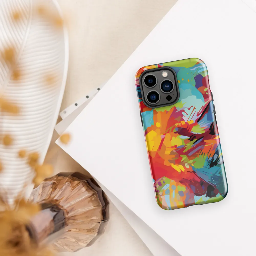 Colorful Lizard: An Abstract Adventure | Phone Case |  14 Pro Max | Tough Case | Glossy
