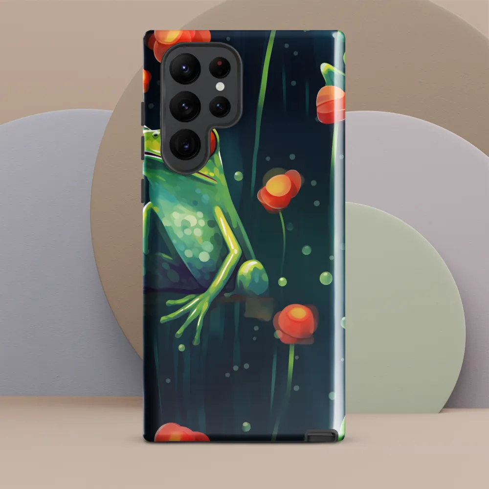 Playful Frogs in a Lush Pond