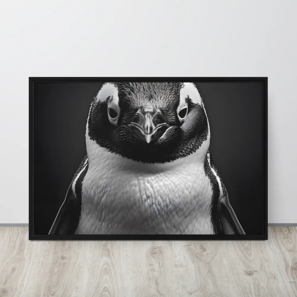 Majestic Penguin Portrait | Canvas with Black Frame | 24″×36″