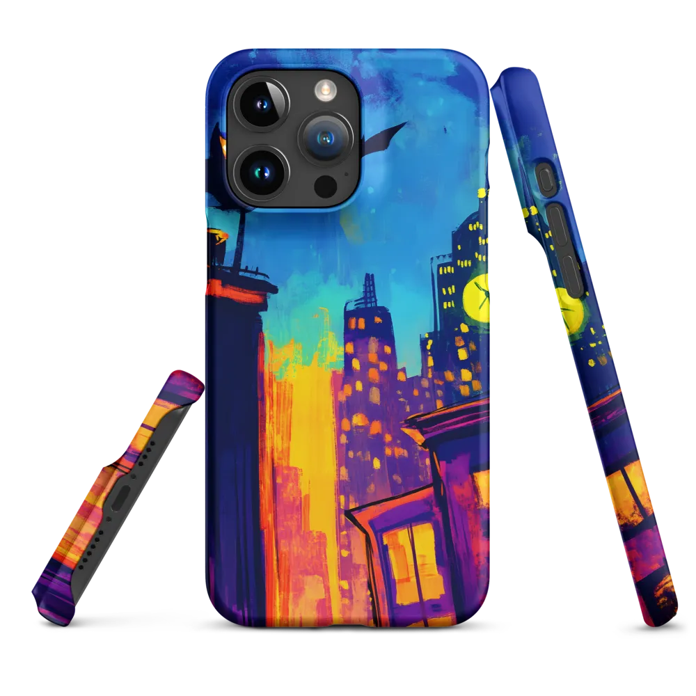 Midnight Clock over Neon Rooftops