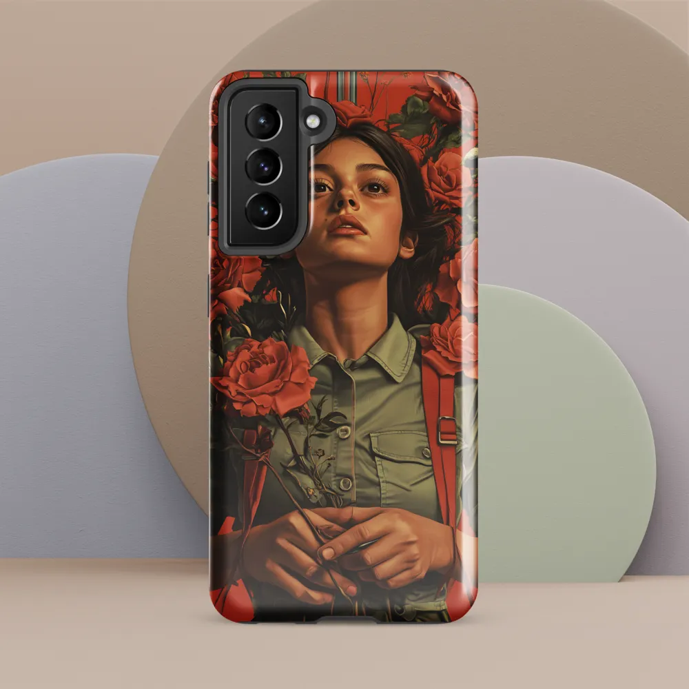 Harmony and Strength: A Portrait Among Roses