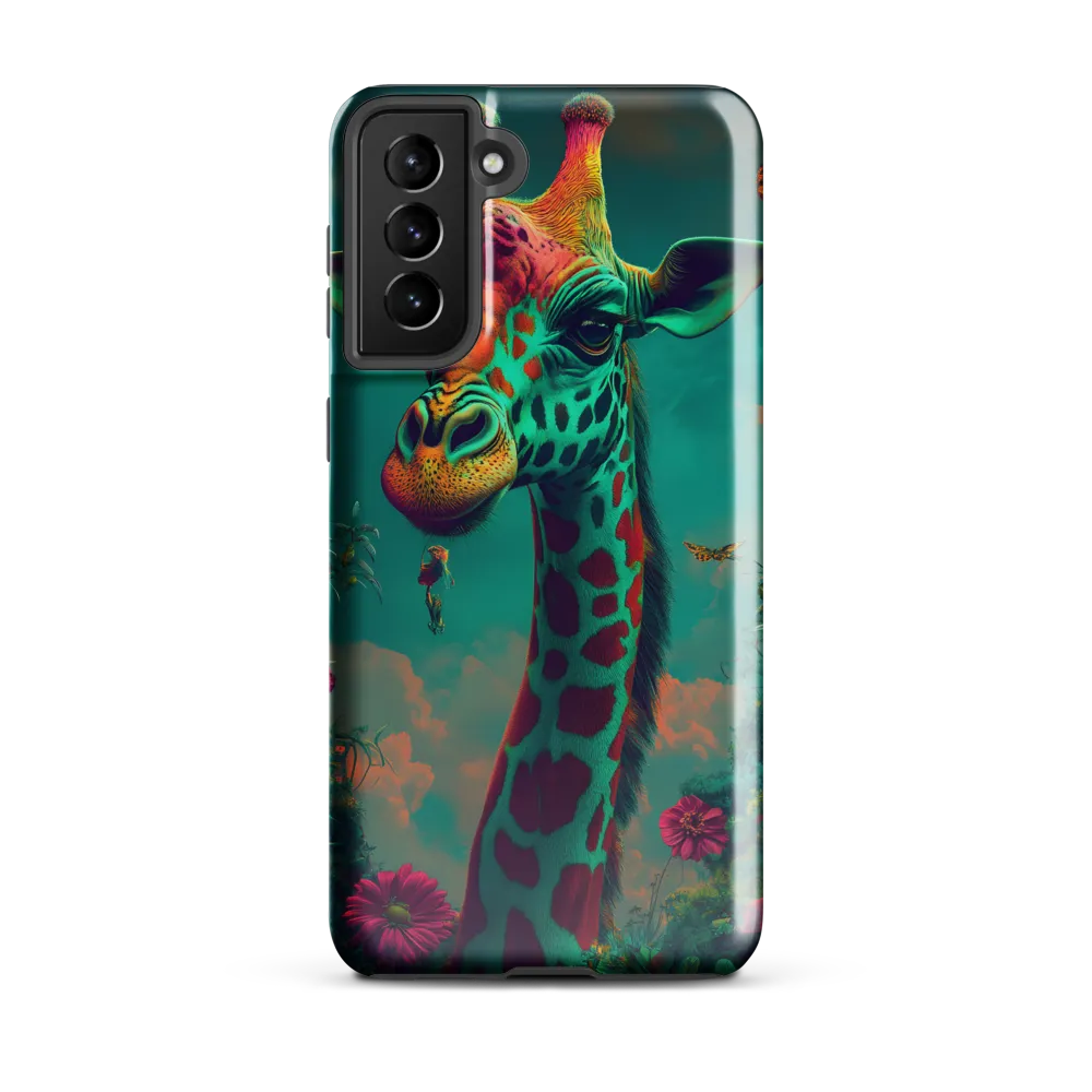 Whimsical Giraffe Among Blossoms