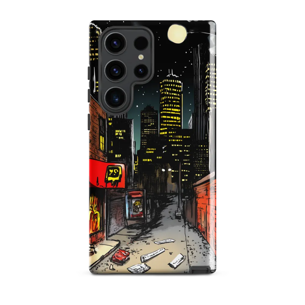 Nocturnal Cityscape: The Hidden Alley | Phone Case |  S23 Ultra | Tough Case | Glossy