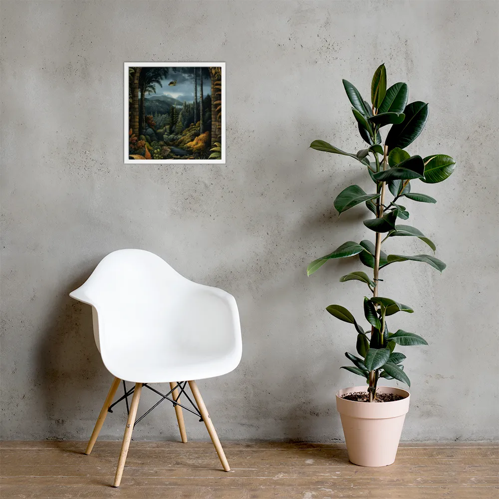 Whispers of the Enchanted Forest | Poster with White Frame | 16″×16″