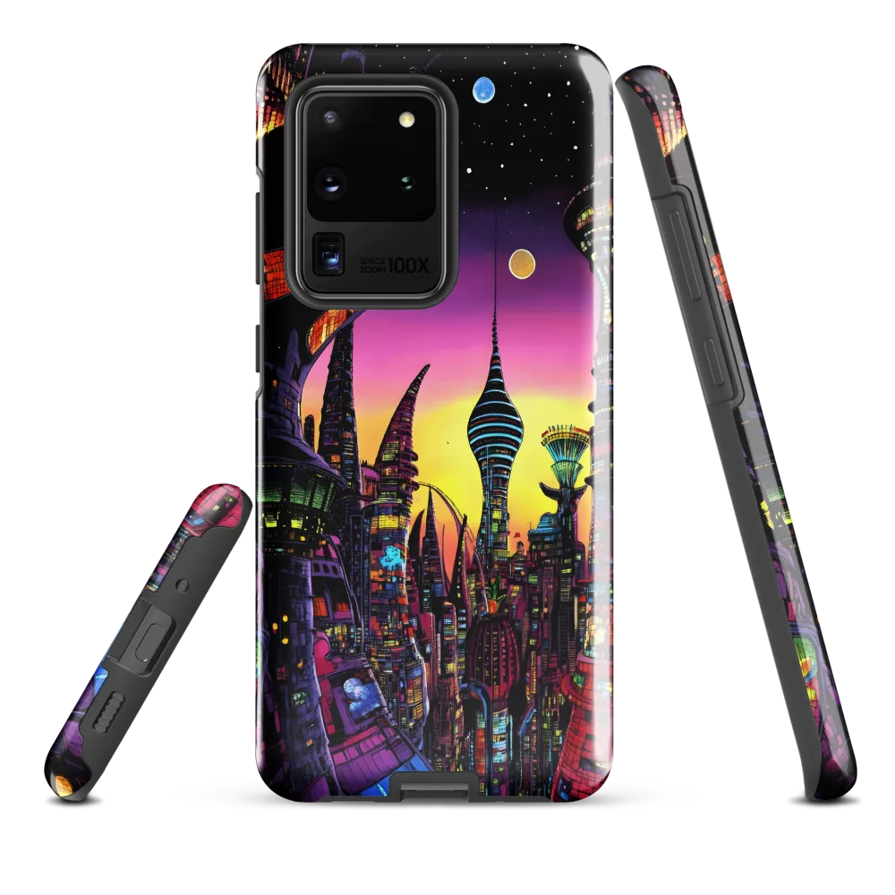 Futuristic Cityscape at Dusk | Phone Case |  S20 Ultra | Tough Case | Glossy